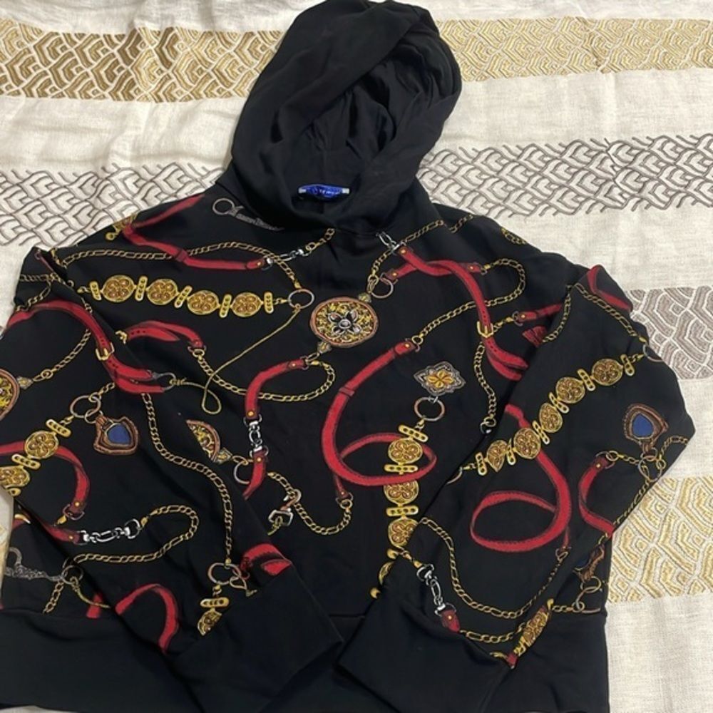 (N3) Zara chain print hoodie size S - Picture 4 of 8